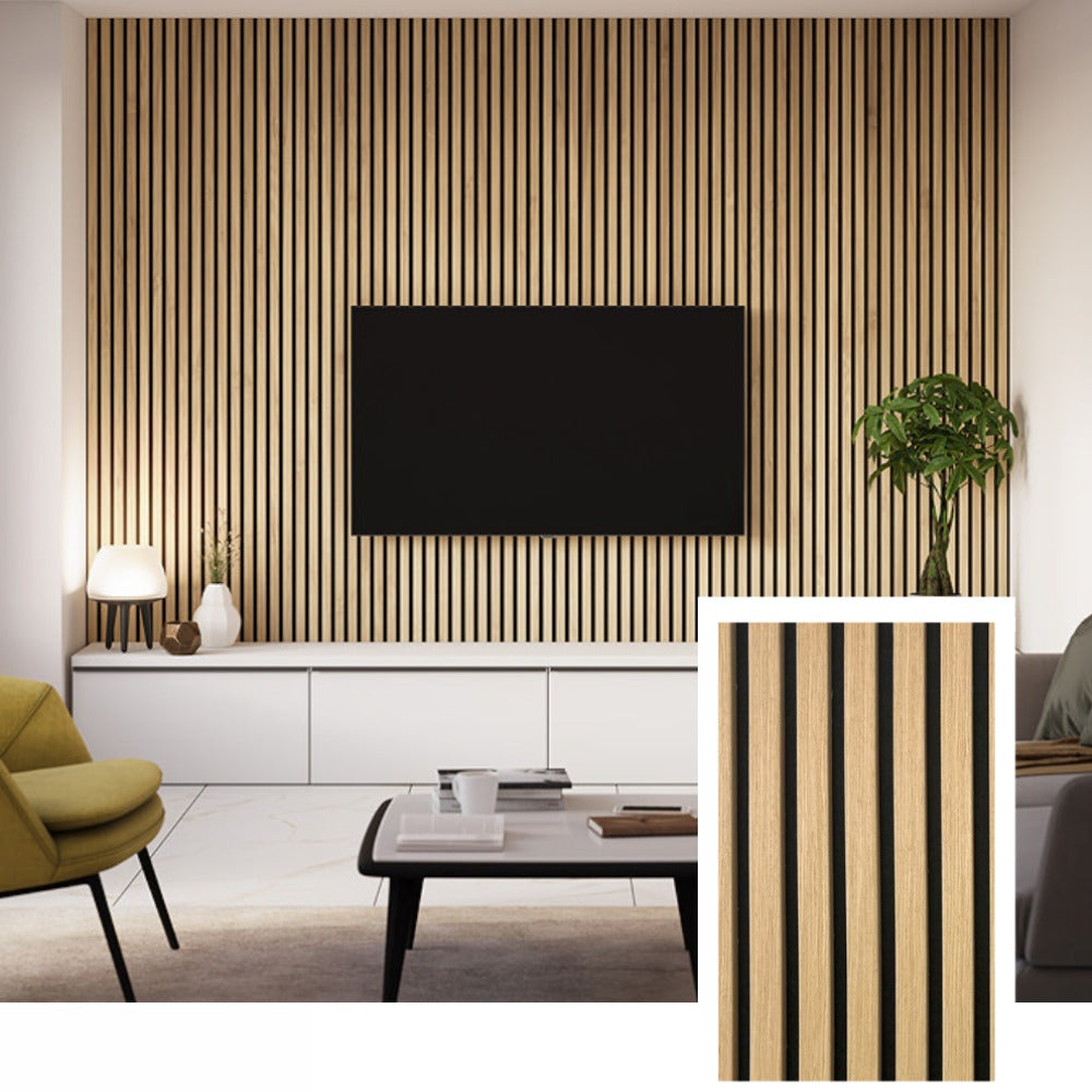 AcoustiWall™ Professional Acoustic Slat Panel — Natural Oak (2.7 × 1.10 m)
