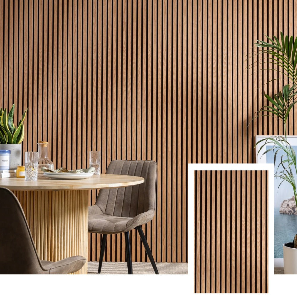 AcoustiWall™ Professional Acoustic Slat Panel — Natural Oak (2.7 × 1.10 m)